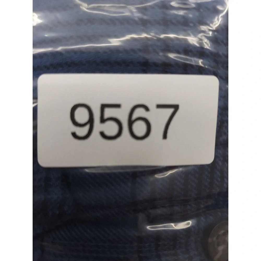 Wrangler Sherpa Lined Flannel Shirt Shacket Mens Medium Blue Plaid Button Front